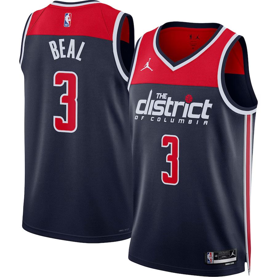 Men Washington Wizards 3 Bradley Beal Jordan Brand Navy 2022-23 Swingman NBA Jersey